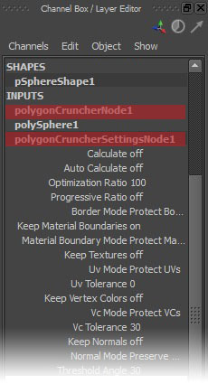 Channel Box / Layer Editor