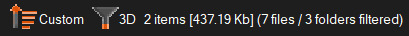 Information in the status bar