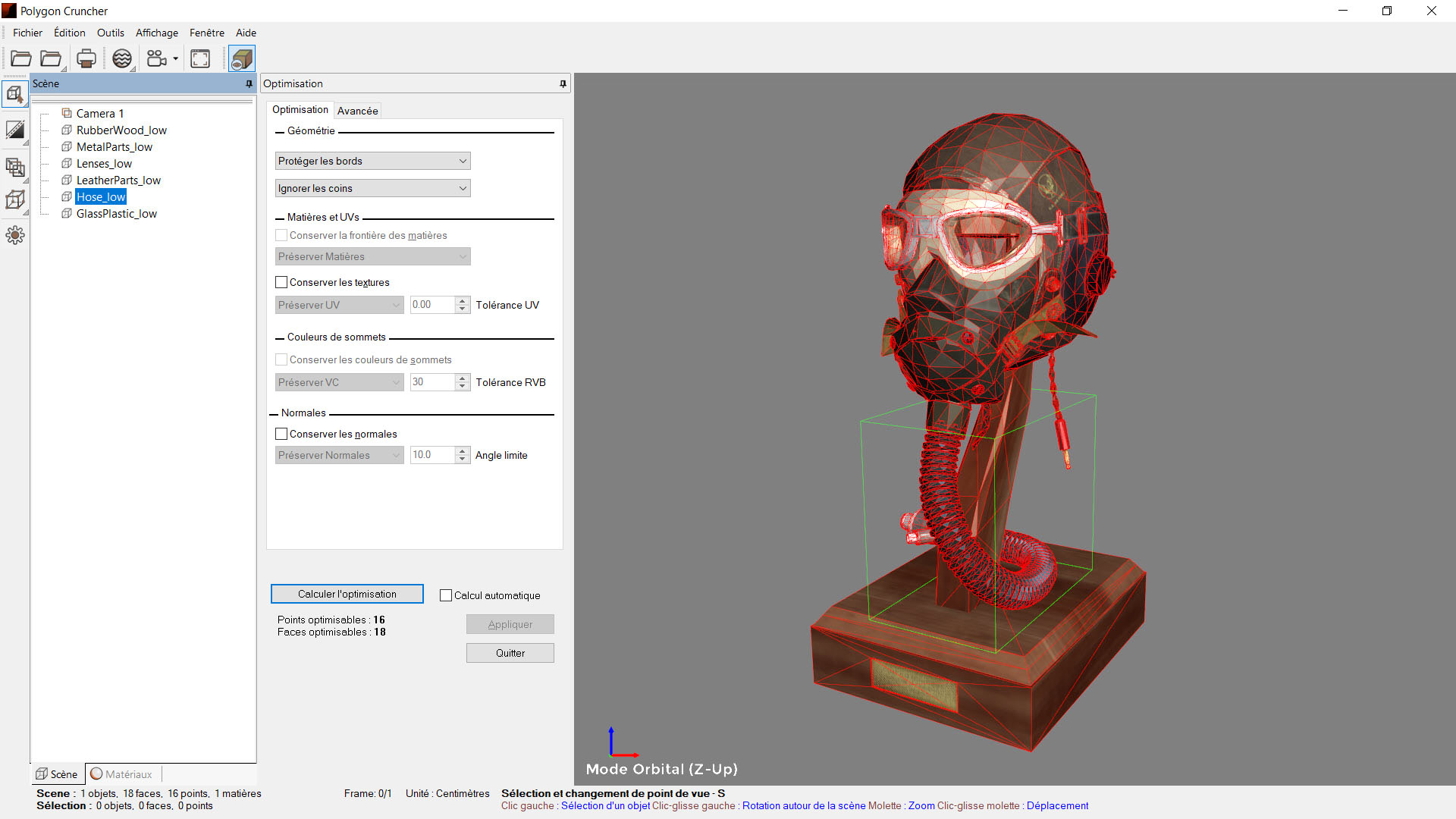 Polygon Cruncher est inclut dans 3DBrowser Pro. Ce simplificateur de scène vous permet d'optimiser des scènes de plusieurs millions de polygones. Il conserve textures, normales et vertex painting. Un module de traitement par lot est également disponible.